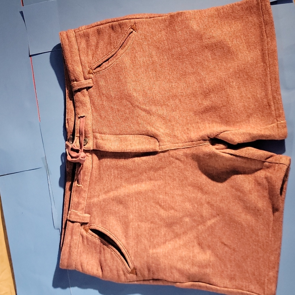 Red knit shorts